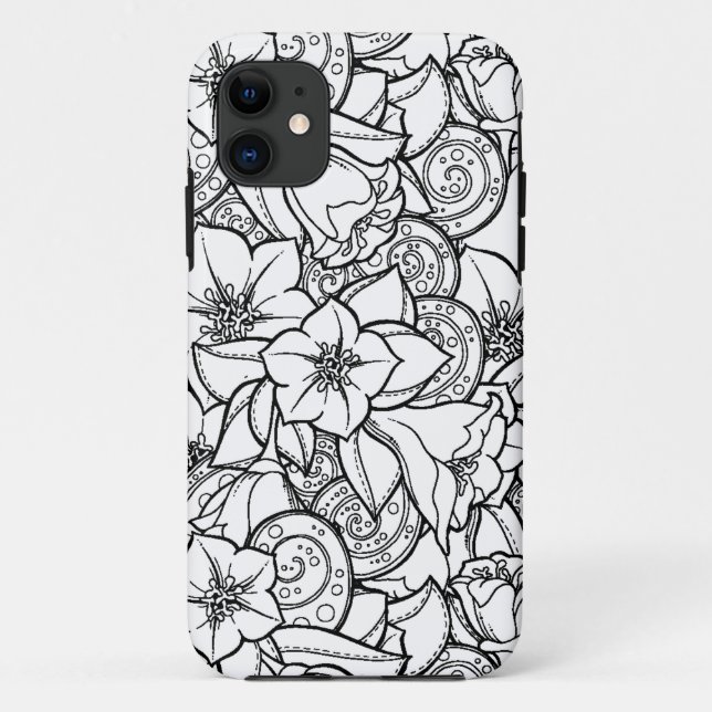 Flowery Zendoodle Case-Mate iPhone Case (Back)