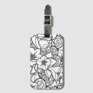 Flowery Zendoodle Luggage Tag
