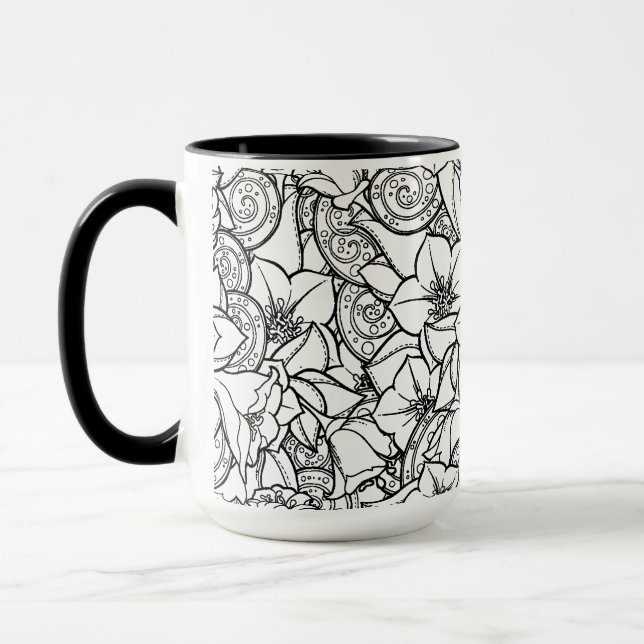 Flowery Zendoodle Mug (Left)