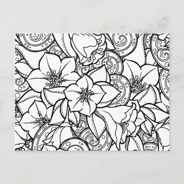Flowery Zendoodle Postcard (Front)
