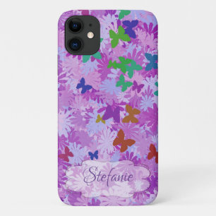 Flowerz n Butterflies (purple) iPhone 11 Case