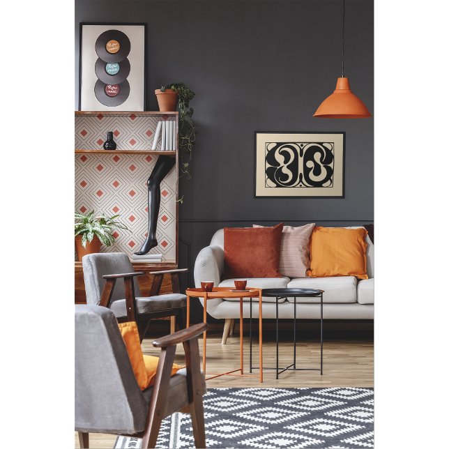 Flowing Abstract Symphony – Bold Black & Beige Poster (Creator Uploaded)