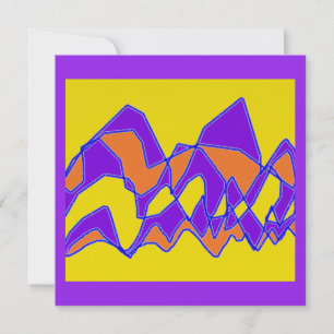 Flowing art patten purple and mustard colours