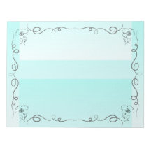 Flowing Beauty Aqua Large Notepad