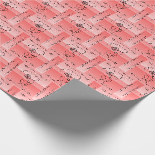 Flowing Beauty: Coral Line Art Gift Wrap Roll