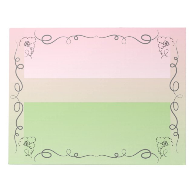 Flowing Beauty Peony Large Notepad (Front)