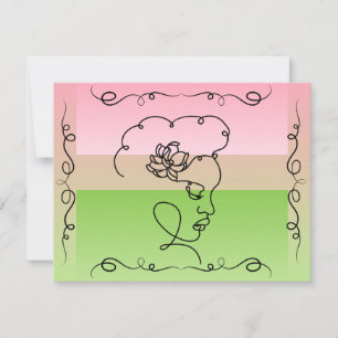 Flowing Beauty: Peony Line Art Blank Card