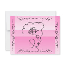 Flowing Beauty: Rose Line Art Blank Card