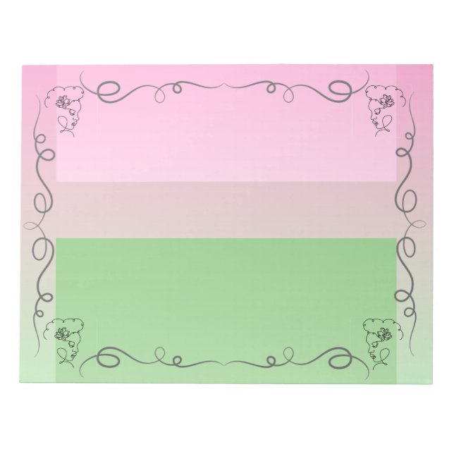 Flowing Beauty Roselle Large Notepad (Front)