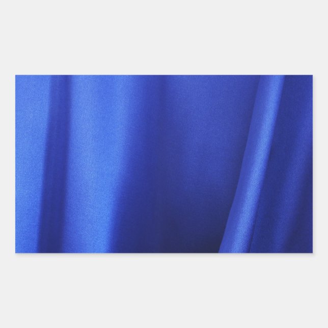 Flowing Blue Silk Fabric Abstract Rectangular Sticker (Front)