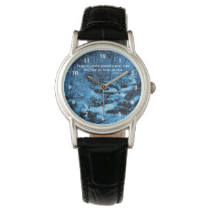 Flowing Brook Time Confucius Inspirational Quote Watch