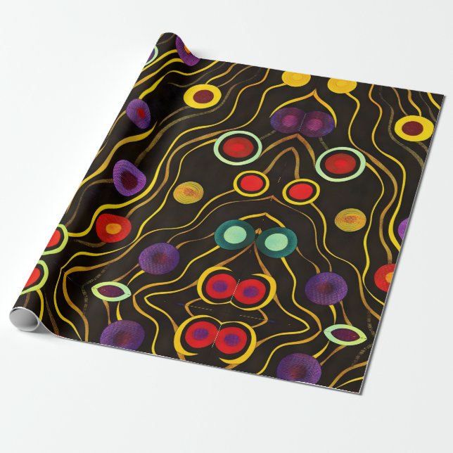 Flowing Bubbles and Waves 1 Wrapping Paper (Unrolled)