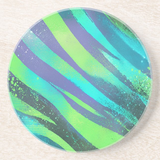 flowing color weightings in neon light coaster (Front)