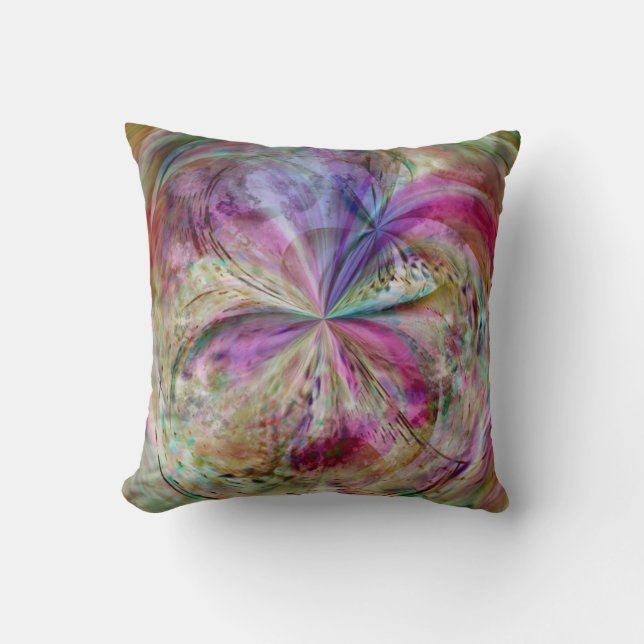 Flowing Colour, Abstract Artwork Cushion (Front)