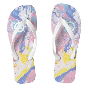 Flowing Colours Marble Swirls Nautical Accent Thongs