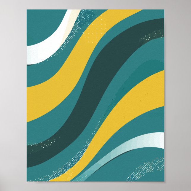 Flowing Curves with Gradient Waves Poster (Front)