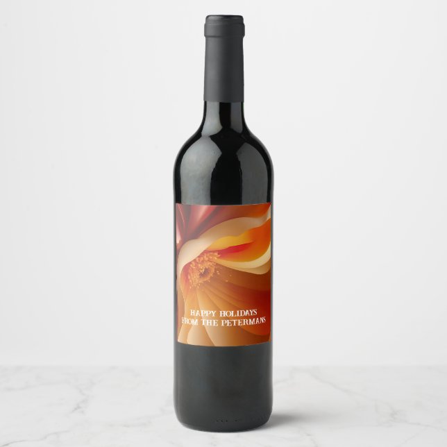 Flowing Floral in Red Wine Label (Front)