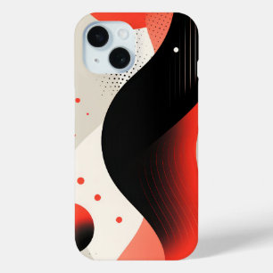 Flowing forms with circles iPhone 15 case