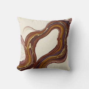Flowing Gold Vein Abstract Swirl Cushion