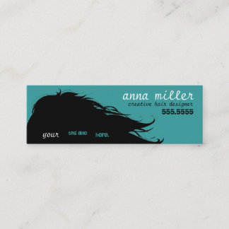 flowing hair mini mini business card