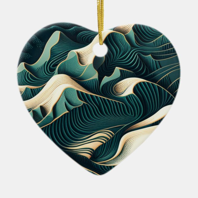 Flowing Harmony Ceramic Ornament (Front)