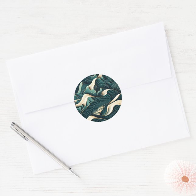 Flowing Harmony Classic Round Sticker (Envelope)