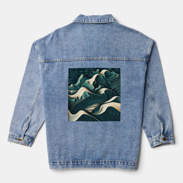 Flowing Harmony Denim Jacket (Back)