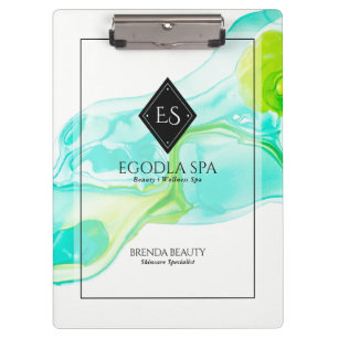 Flowing ink watercolors abstract marbling clipboard