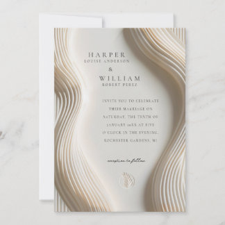 Flowing Ivory wedding Invitation
