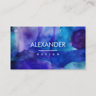 Flowing Light Abstract Watercolor Business Card