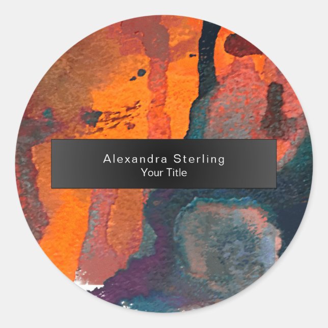 Flowing Light | Abstract Watercolor   Classic Round Sticker (Front)