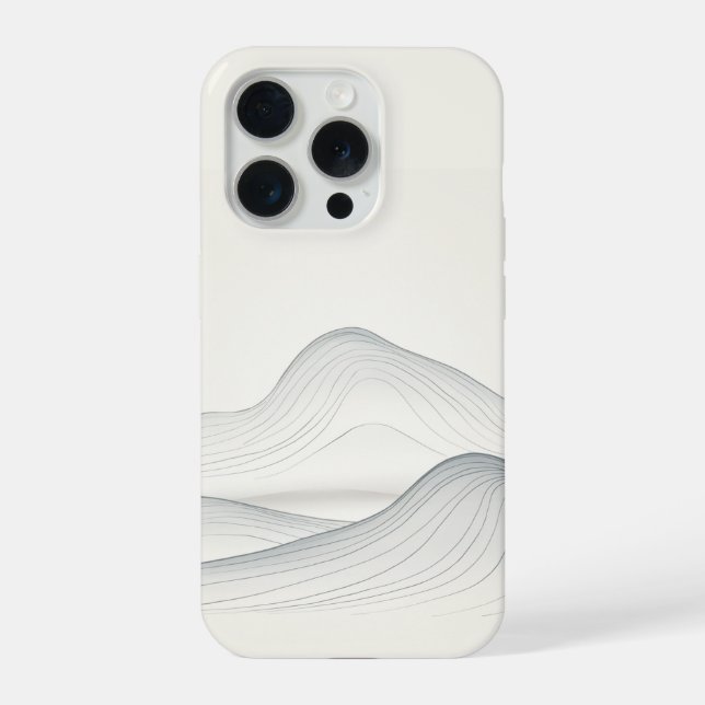 Flowing Mountain Range Continuous Line iPhone Case (Back)
