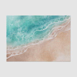 Flowing Ocean Tide Beach Decoupage Tissue Paper