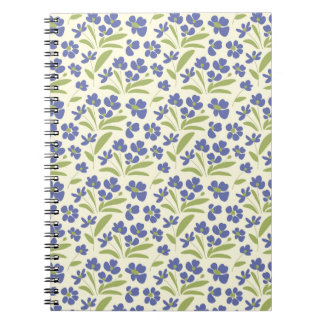  Flowing Organic Floral Blue Green On Cream 0111A Notebook