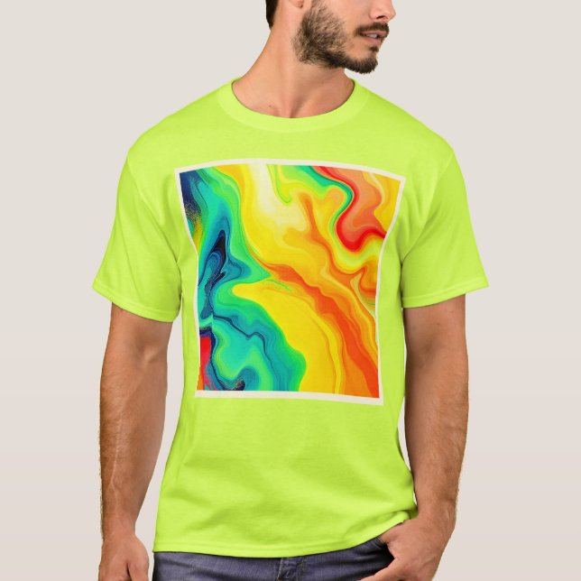 Flowing Rainbow Design T-Shirt (Front)