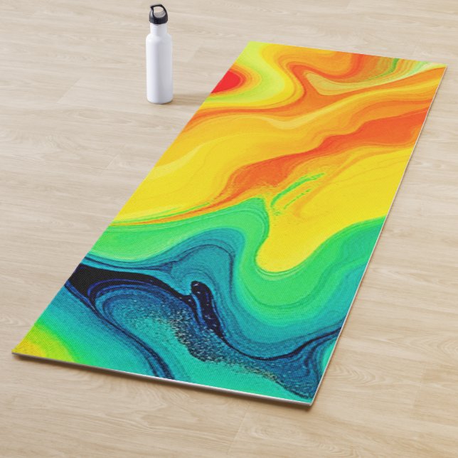 Flowing Rainbow Design Yoga Mat (In Situ)