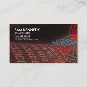 Flowing Red Web Data Information Data Scientist Business Card