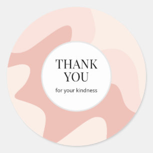 Flowing Ripples Muted Pink Thank You Classic Round Sticker