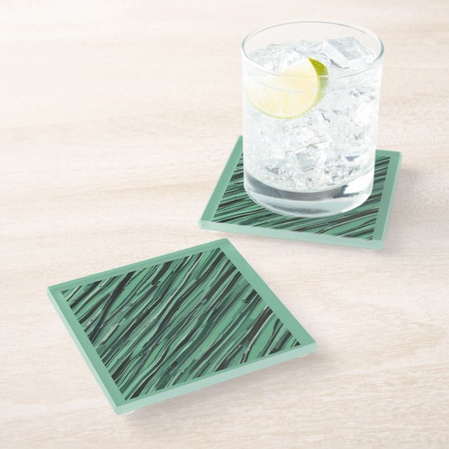 Flowing Seaweed Glass Coaster (Angled)