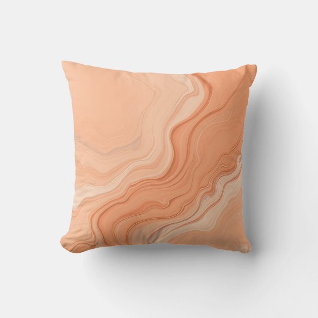 Flowing Shapes in Soft Peach Abstract Cushion (Front)