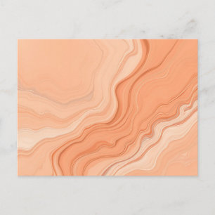 Flowing Shapes in Soft Peach Abstract Postcard