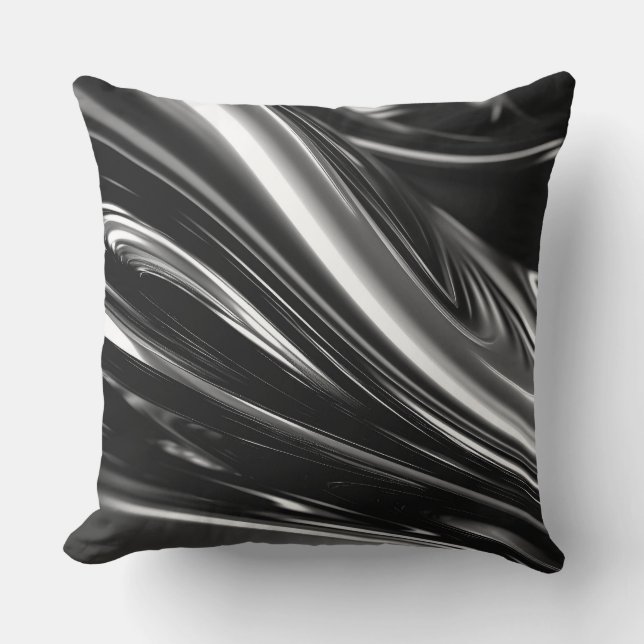 Flowing Silver Metal  Cushion (Front)