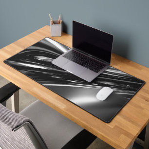 Flowing Silver Metal Desk Mat