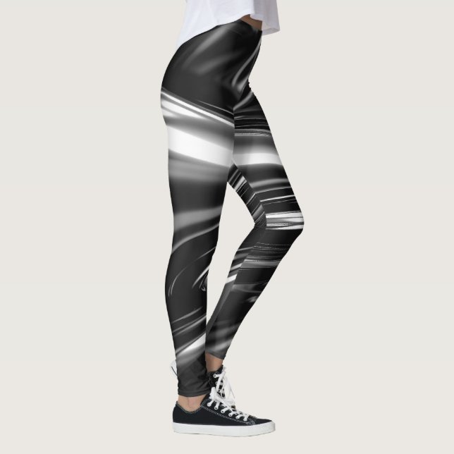 Flowing Silver Metal  Leggings (Right)