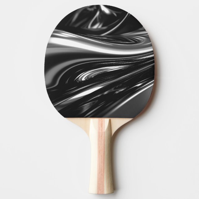 Flowing Silver Metal  Ping Pong Paddle (Front)