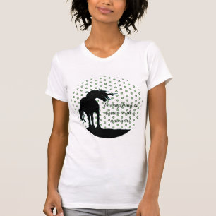 Flowing Unicorn (black & green) T-Shirt
