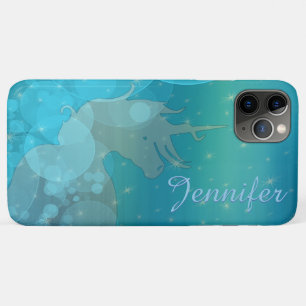 Flowing Unicorn Silhouette (blue stars) iPhone 11 Pro Max Case