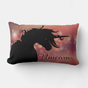 Flowing Unicorn Silhouette (maroon stars) Lumbar Cushion