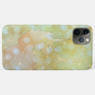 Flowing Unicorn Silhouette (misty yellow stars) iPhone 11 Pro Max Case