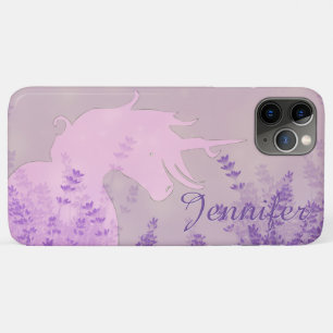 Flowing Unicorn Silhouette (purple flowers) iPhone 11 Pro Max Case